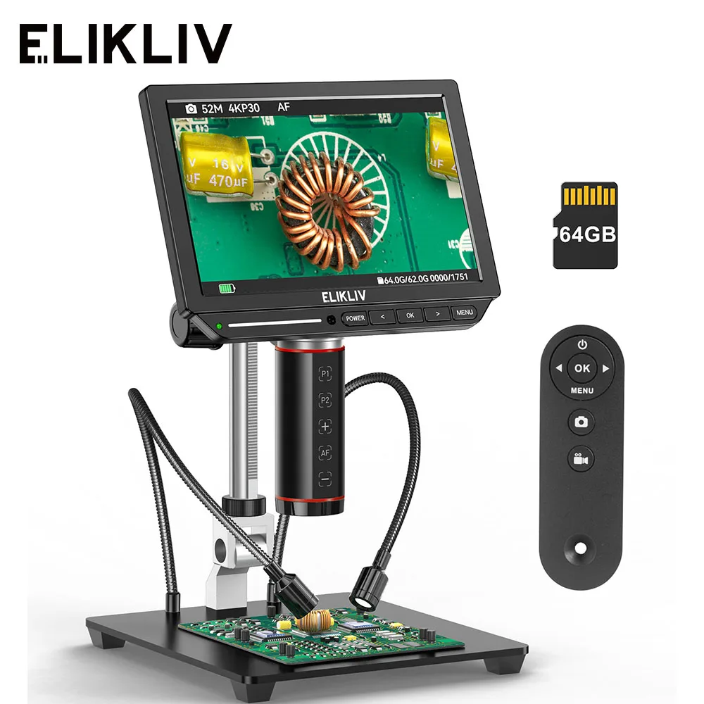 Electronics Repair Videos - Elikliv EM4K-AF 4K digitale microscoop Autofocus